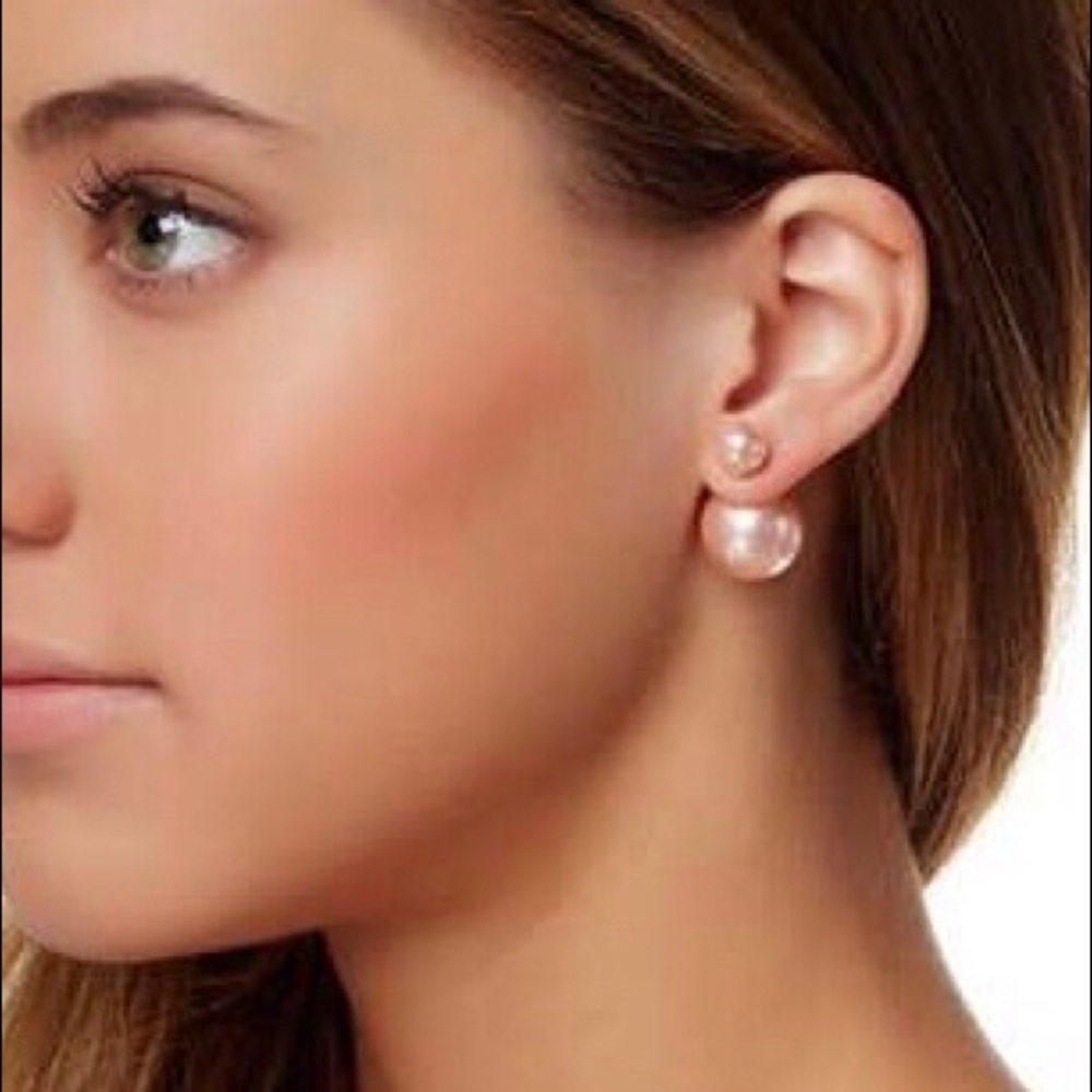 Double sided faux pearl earrings
